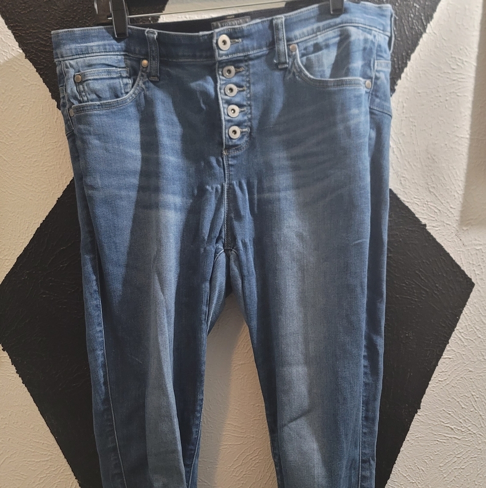 Torrid High Rise Blue Button-Fly Jeans